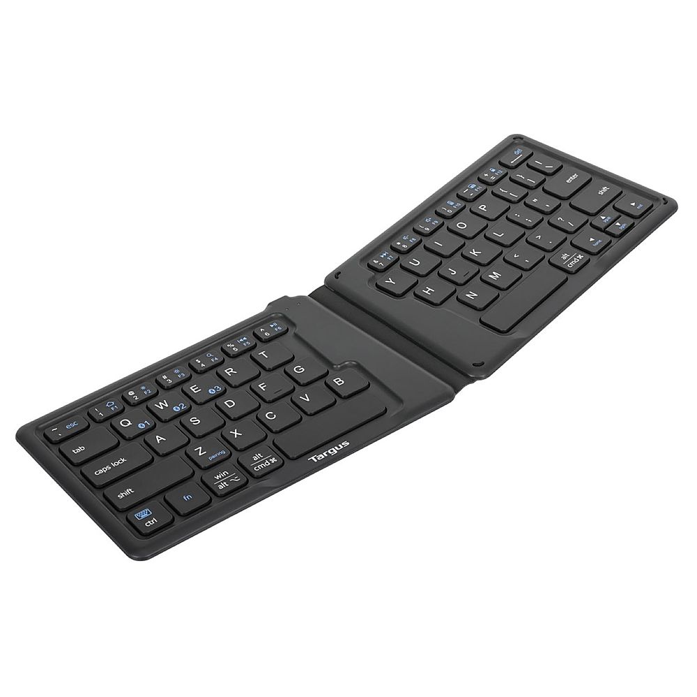 Angle View: Targus - Ergonomic Foldable Bluetooth Antimicrobial Keyboard - Black