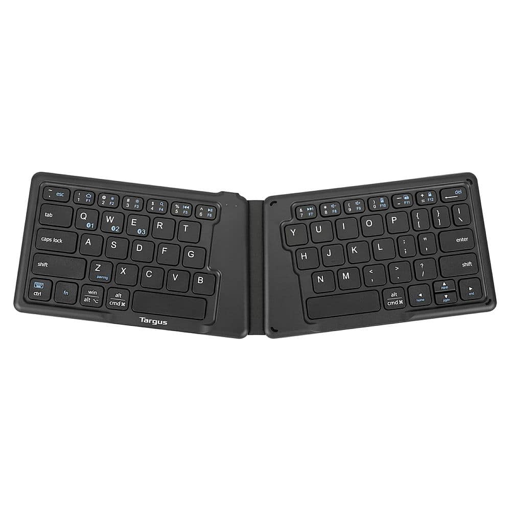 Front. Targus - Ergonomic Foldable Bluetooth Antimicrobial Keyboard - Black.