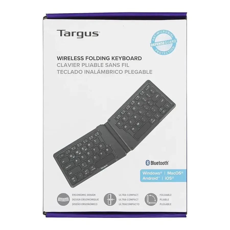 Alt View 15. Targus - Ergonomic Foldable Bluetooth Antimicrobial Keyboard - Black.