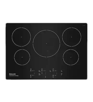 Front. KitchenAid - 30" Built-In Electric Induction Cooktop with 5 Elements - Stainless steel.