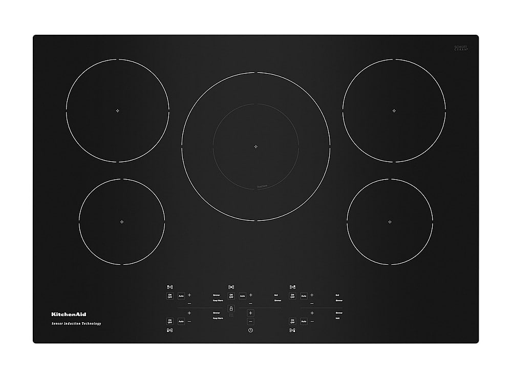 Front. KitchenAid - 36" Built-In Electric Induction Cooktop with 5 Elements - Black.