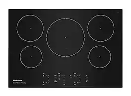 KitchenAid - 36" Built-In Electric Induction Cooktop with 5 Elements and Sensor Induction Technology - Black