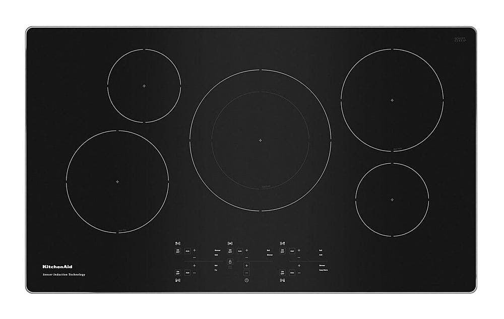 Front. KitchenAid - 36" Built-In Electric Induction Cooktop with 5 Elements - Stainless steel.