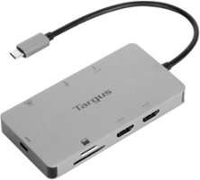 Targus - USB-C Dual HDMI 4K Docking Station with 100W PD Pass-Thru - Silver - Front_Zoom