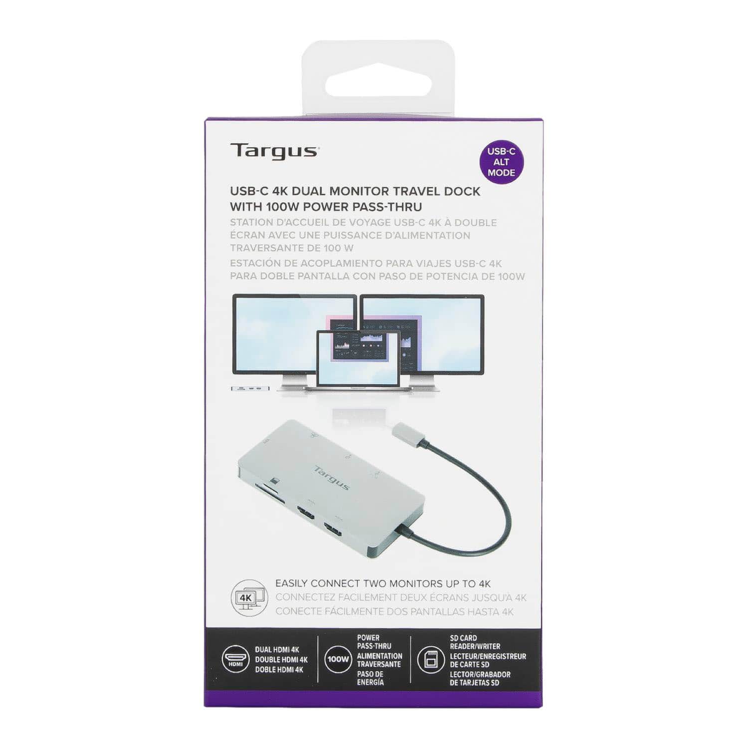 Alt View 17. Targus - USB-C Dual HDMI 4K Docking Station with 100W PD Pass-Thru - Silver.