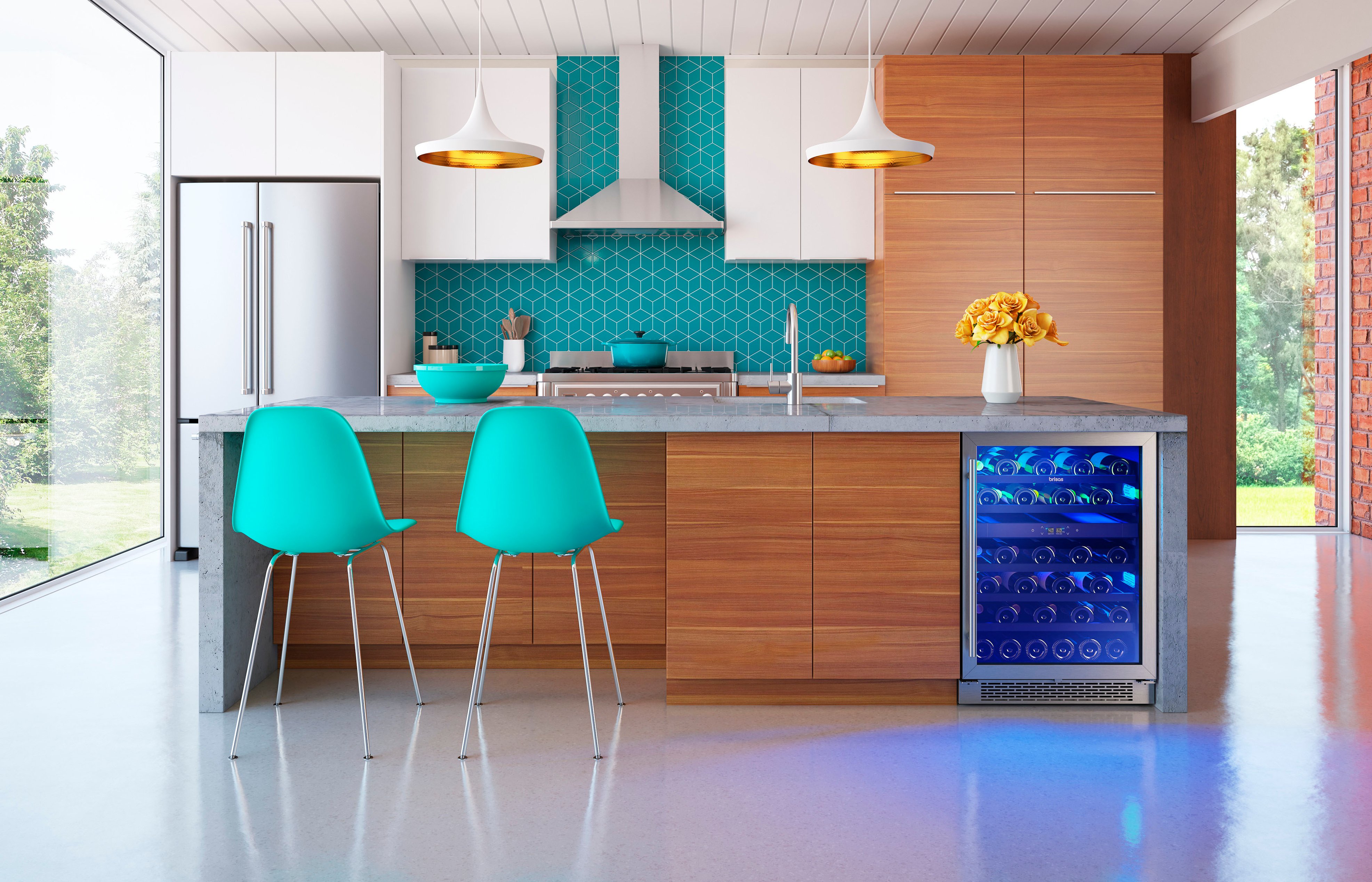 Alt View 13. Zephyr - Brisas 46 Bottle Dual Zone Under Counter Wine Cooler - Stainless Steel + Glass.