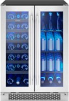Zephyr - Brisas 24 in. Dual Zone Under Counter Wine and Beverage Cooler - Stainless Steel/Glass - Front_Zoom