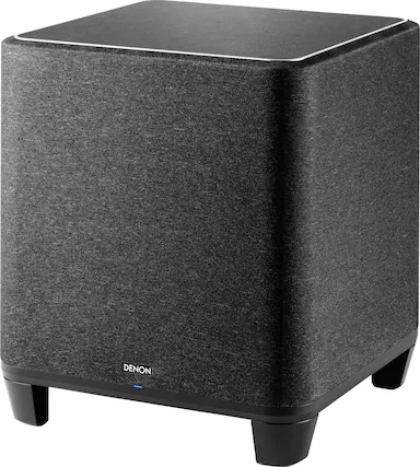 Front. Denon - Home Wireless Subwoofer with Built-in HEOS - Black.