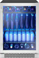 Front. Zephyr - Brisas 24 in. 8-Bottle and 112-Can Single Zone Beverage Cooler - stainless steel.