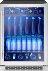 Zephyr - Brisas 24 in. 8-Bottle and 112-Can Single Zone Beverage Cooler - Stainless Steel - Front_Zoom