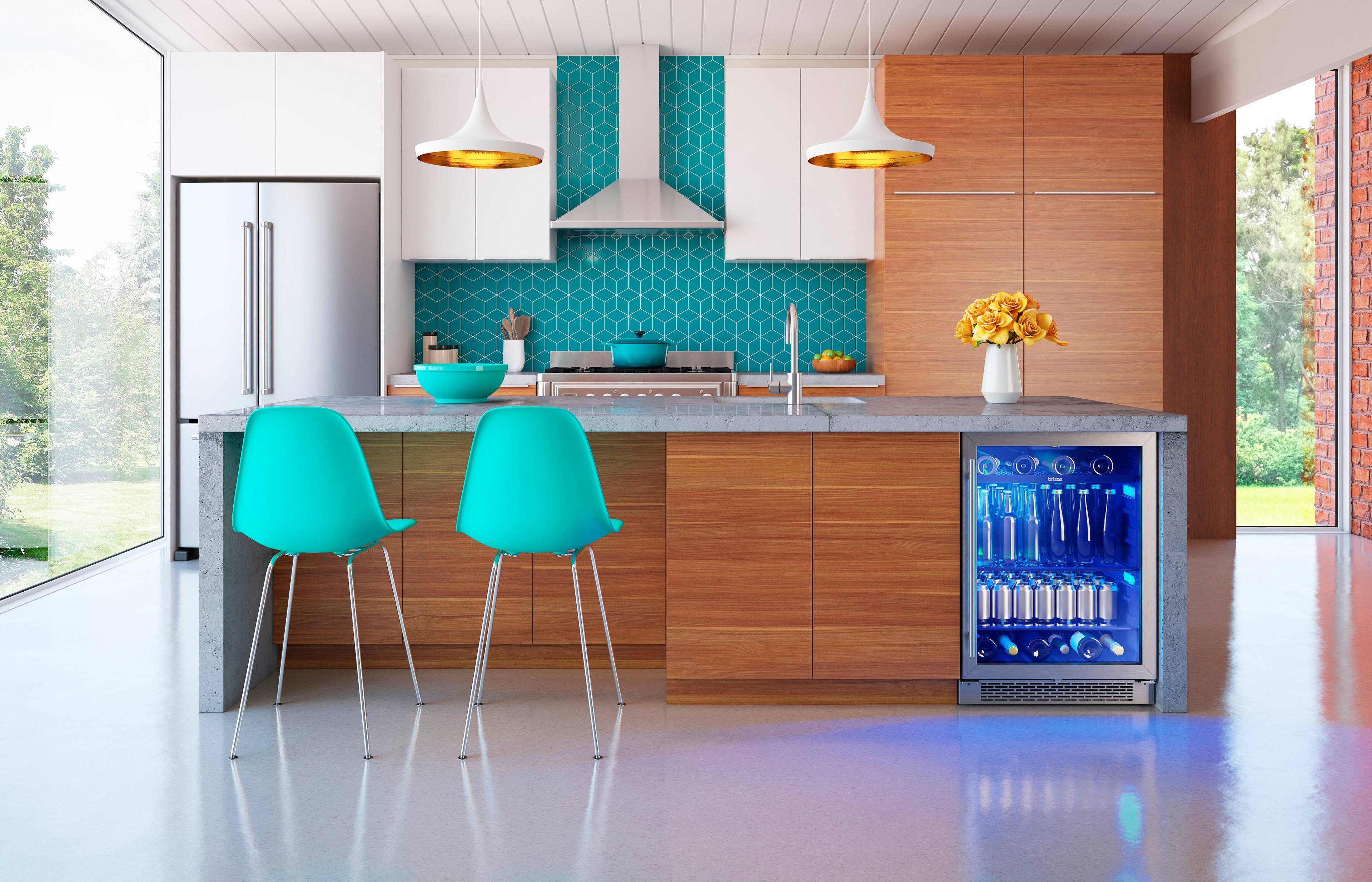 Alt View 13. Zephyr - Brisas 24 in. 8-Bottle and 112-Can Single Zone Beverage Cooler - stainless steel.