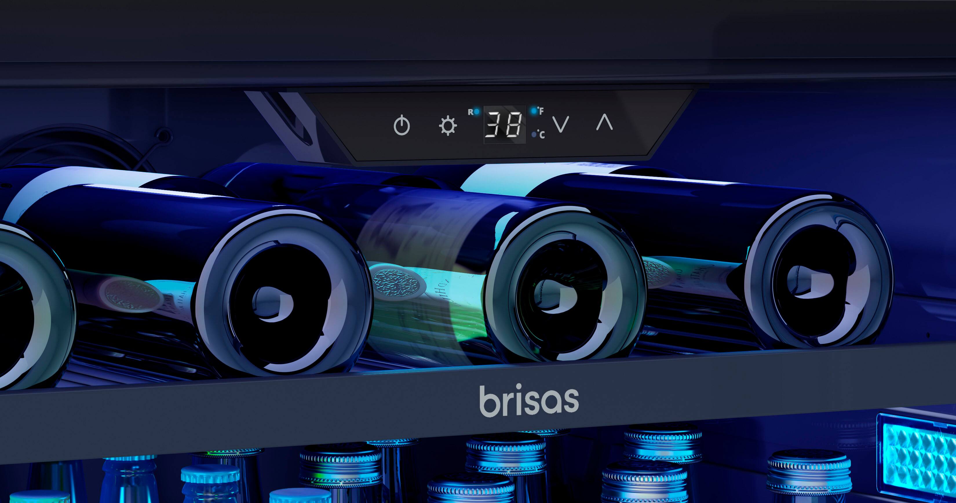 Alt View 18. Zephyr - Brisas 24 in. 8-Bottle and 112-Can Single Zone Beverage Cooler - stainless steel.