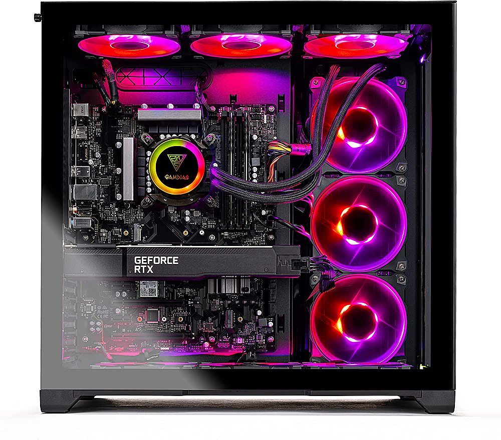 Left View: Skytech Gaming - PRISM II Gaming Desktop PC –  AMD Ryzen 9 5900X –  32G Memory –  NVIDIA GeForce RTX3090 –  1TB Gen4 NVMe SSD - Black