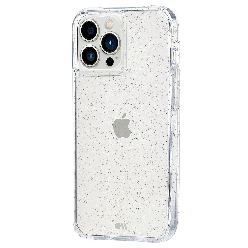 Left View: Case-Mate - Sheer Crystal Hardhsell Case w/ Antimicrobial for iPhone 13 Pro Max - Multi