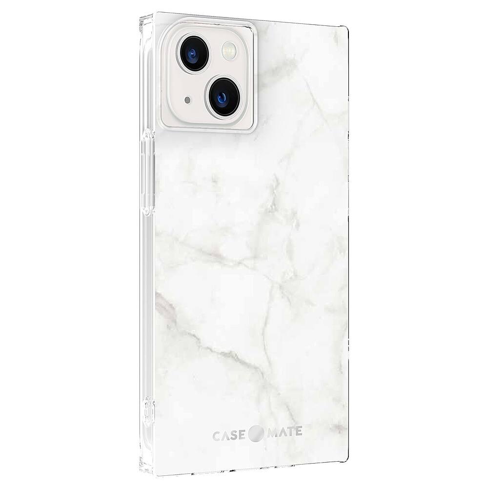 Angle View: Case-Mate - Blox Softshell Case for iPhone 13 - White Marble