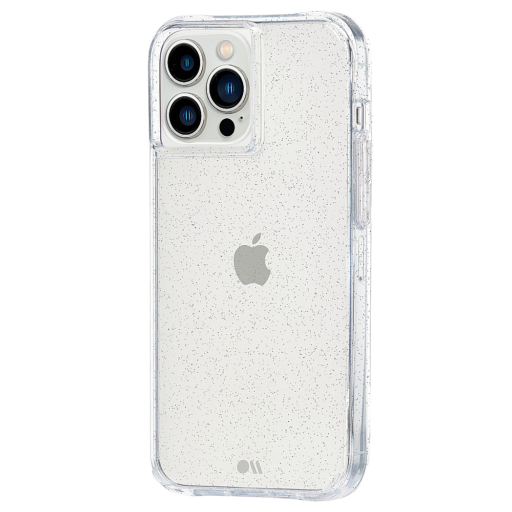 Left View: Case-Mate - Sheer Crystal Hardshell Case w/ Antimicrobial for iPhone 13 Pro - Multi