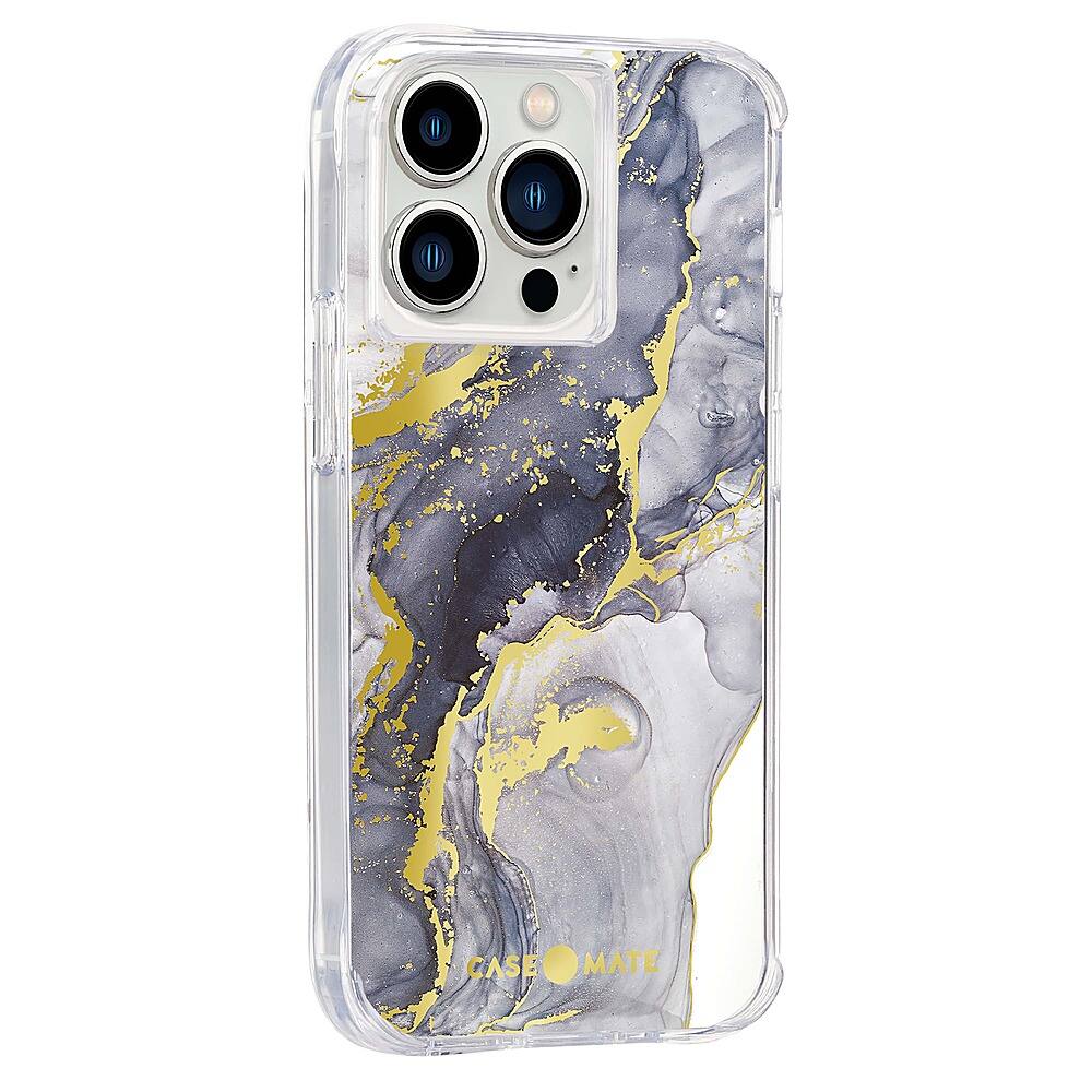 Angle View: Case-Mate - Print Hardshell Case for iPhone 13 Pro - Navy Marble