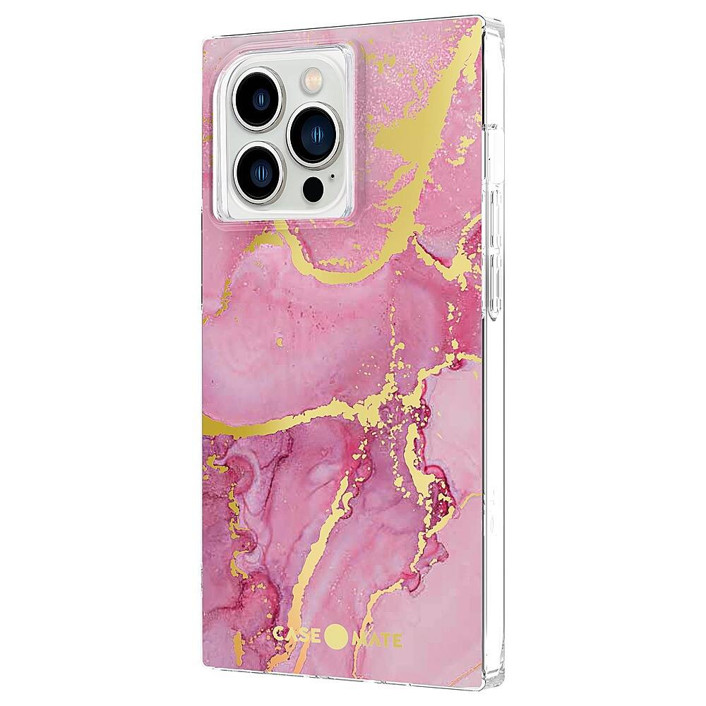 Left View: Case-Mate - Blox Softshell Case for iPhone 13 Pro - Magenta Marble