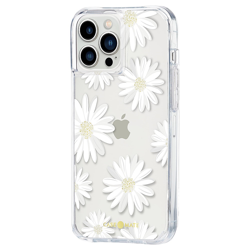 Left View: Case-Mate - Print Hardshell Case for iPhone 13 Pro Max - Glitter Daisies