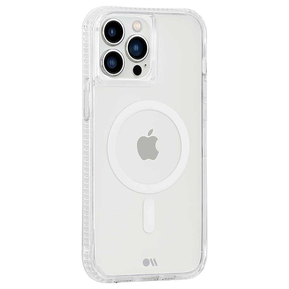 Angle View: Case-Mate - Tough Clear Plus Hardshell Case w/ MagSafe w/ Antimicrobial for iPhone 13 Pro - Clear