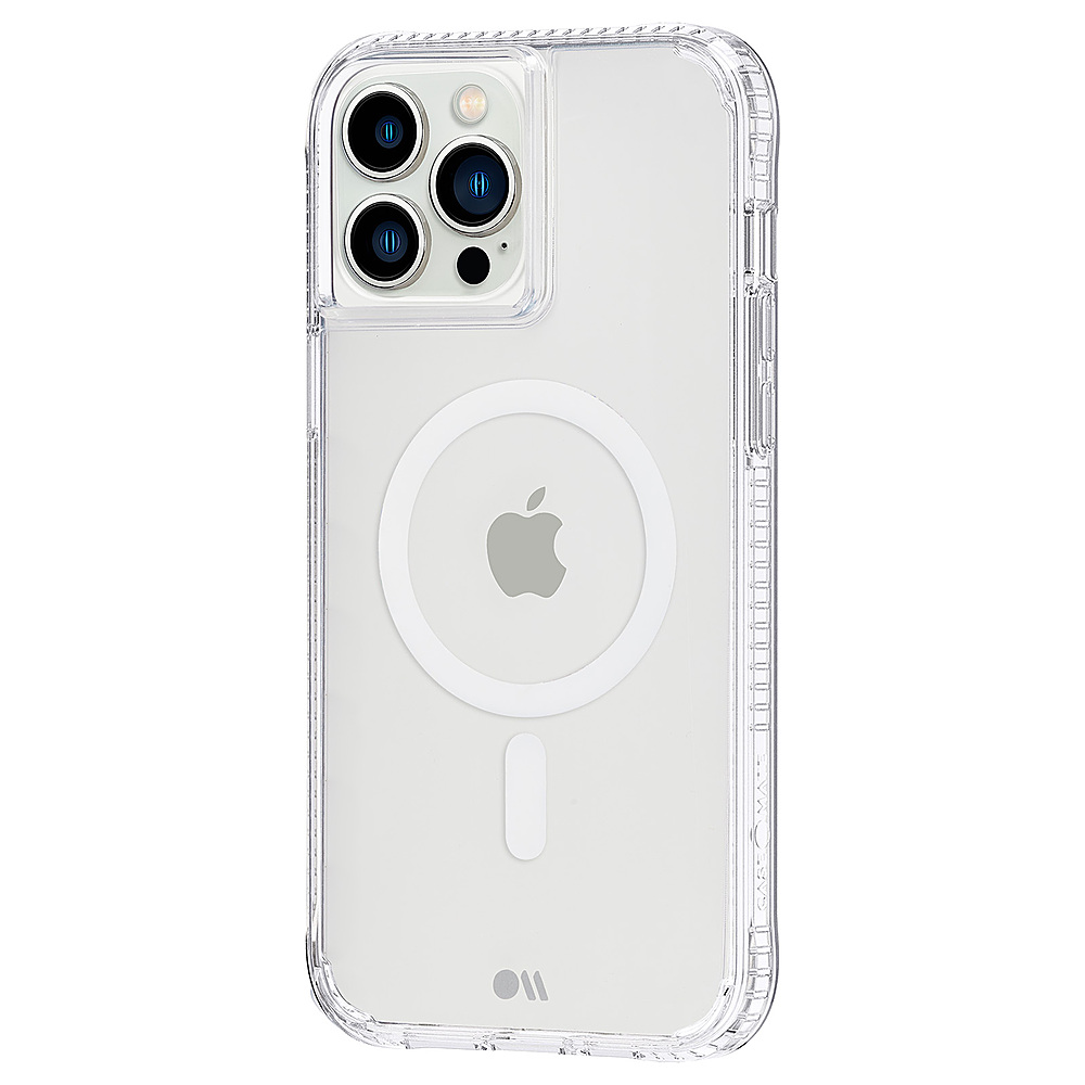 Left View: Case-Mate - Tough Clear Plus Hardshell Case w/ MagSafe w/ Antimicrobial for iPhone 13 Pro - Clear