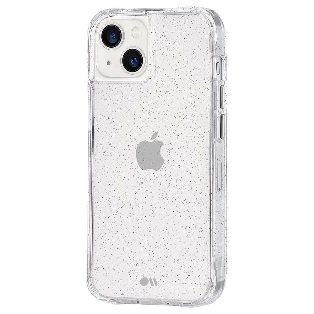Left View: Case-Mate - Sheer Crystal Hardshell Case w/ Antimicrobial for iPhone 13 - Multi