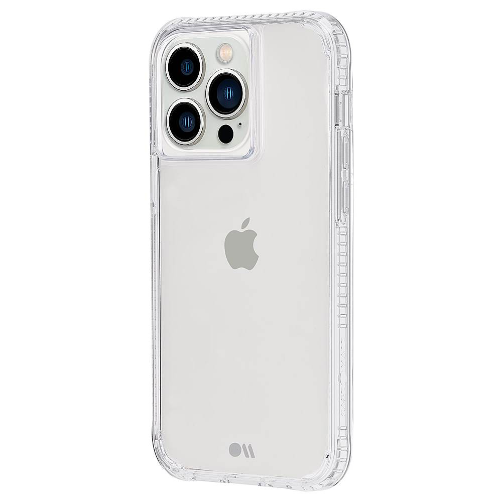 Left View: Case-Mate - Tough Clear Plus Hardshell Case w/ Antimicrobial for iPhone 13 Pro - Clear