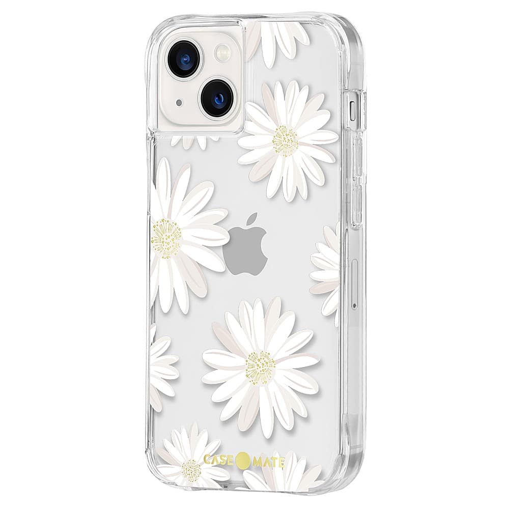 Left View: Case-Mate - Print Hardshell Case for iPhone 13 - Glitter Daisies