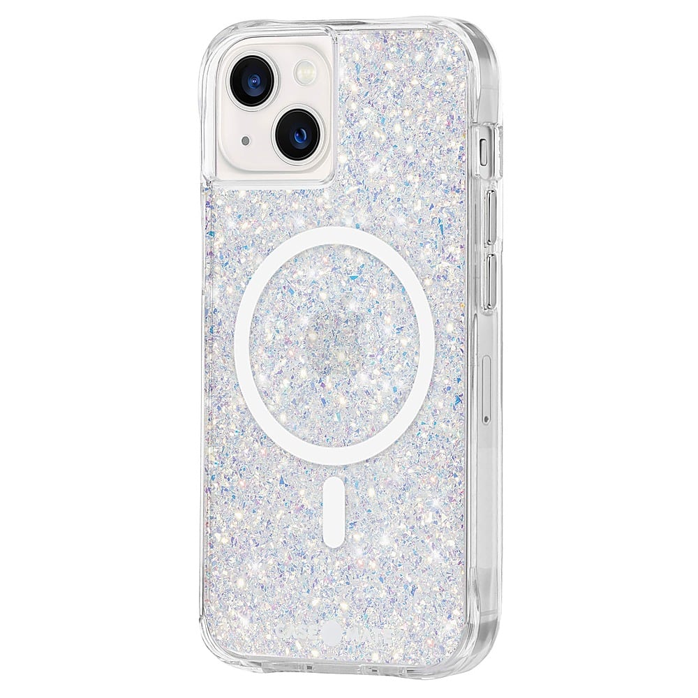 Left View: Case-Mate - Twinkle Hardshell Case w/ MagSafe w/ Antimicrobial for iPhone 13 - Stardust