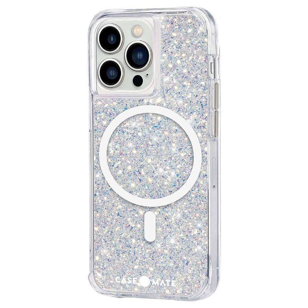 Left View: Case-Mate - Twinkle Hardshell Case w/ MagSafe w/ Antimicrobial for iPhone 13 Pro - Stardust