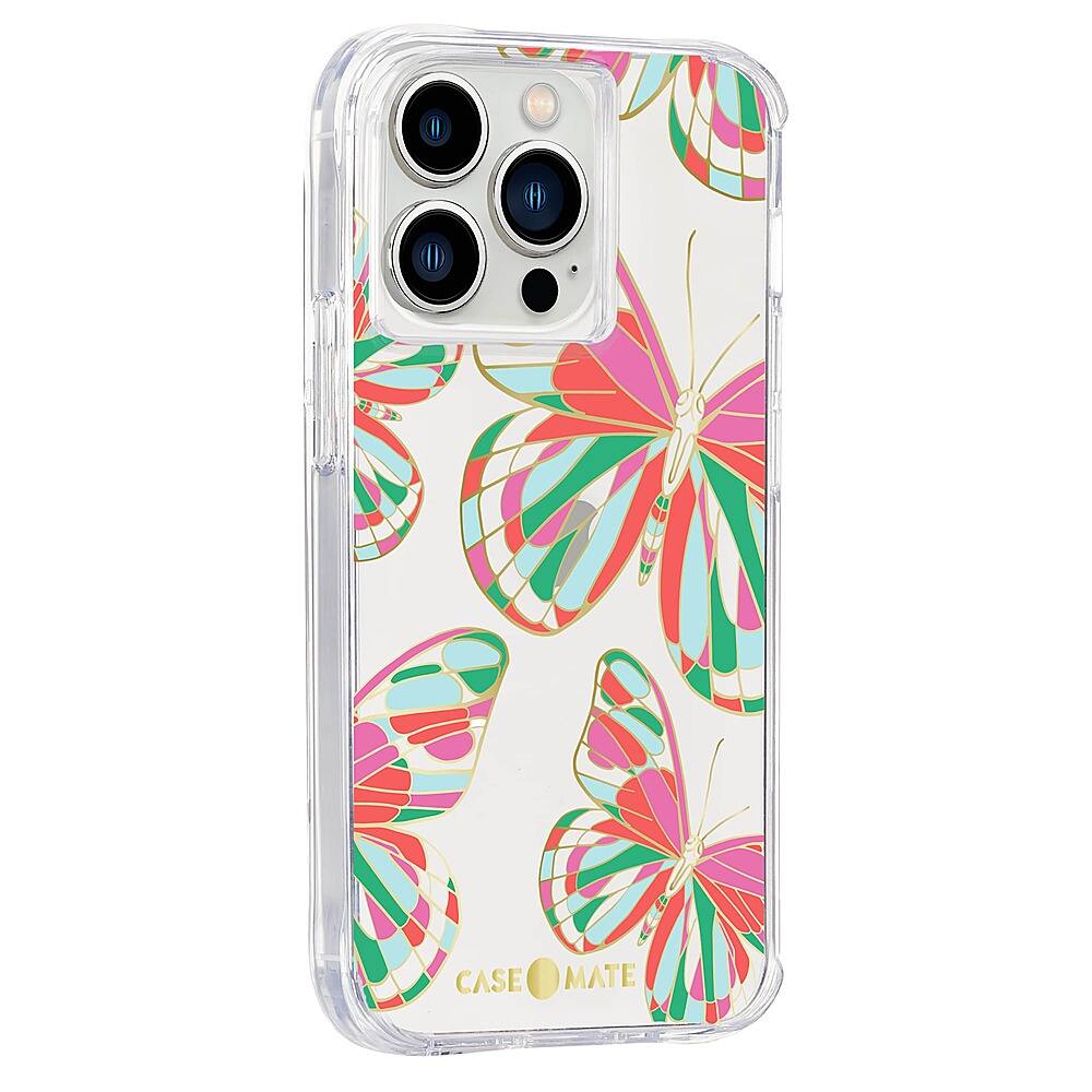 Angle View: Case-Mate - Print Hardshell Case for iPhone 13 Pro - Butterflies