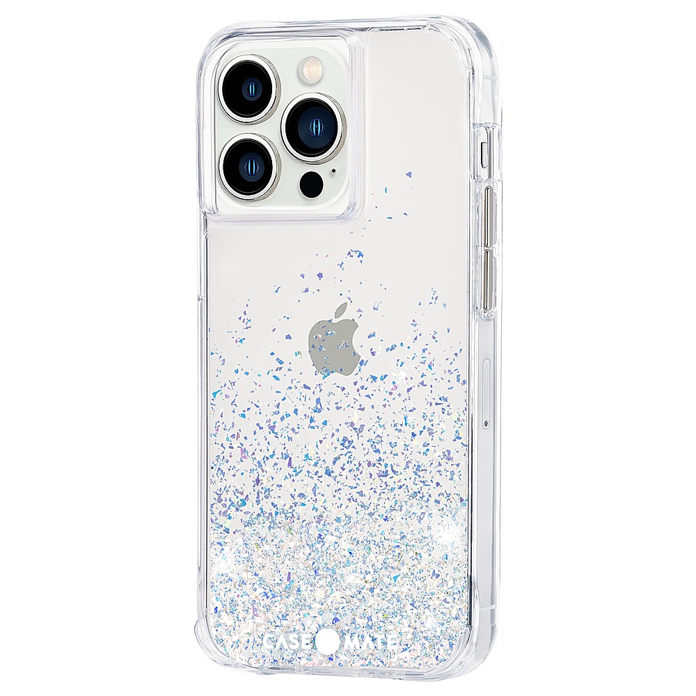 Left View: Case-Mate - Twinkle Ombre Hardshell Case w/ Antimicrobial for iPhone 13 Pro - Stardust