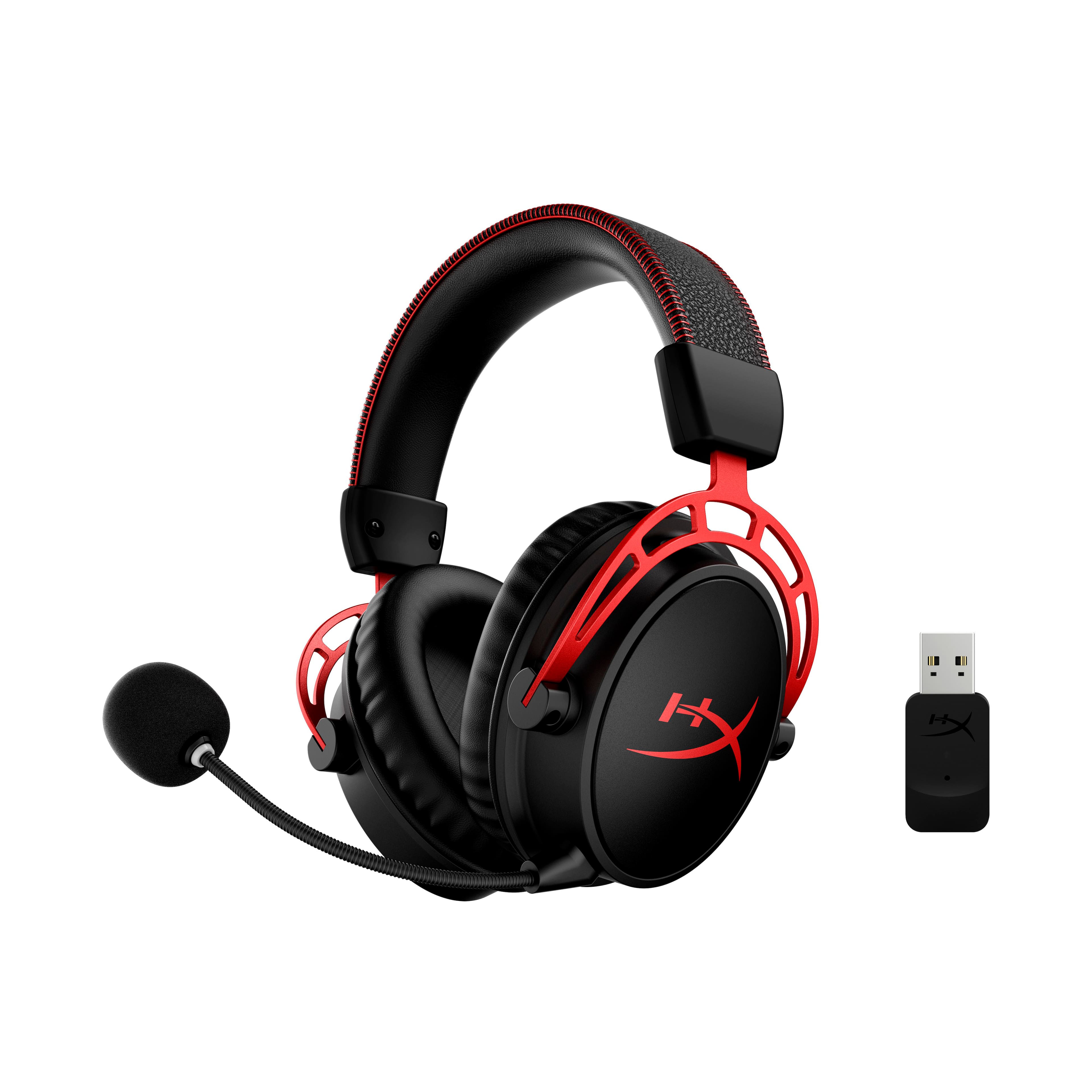 Angle. HyperX - Cloud Alpha Wireless Gaming Headset for PC, PS5, and PS4 - Black/Red.