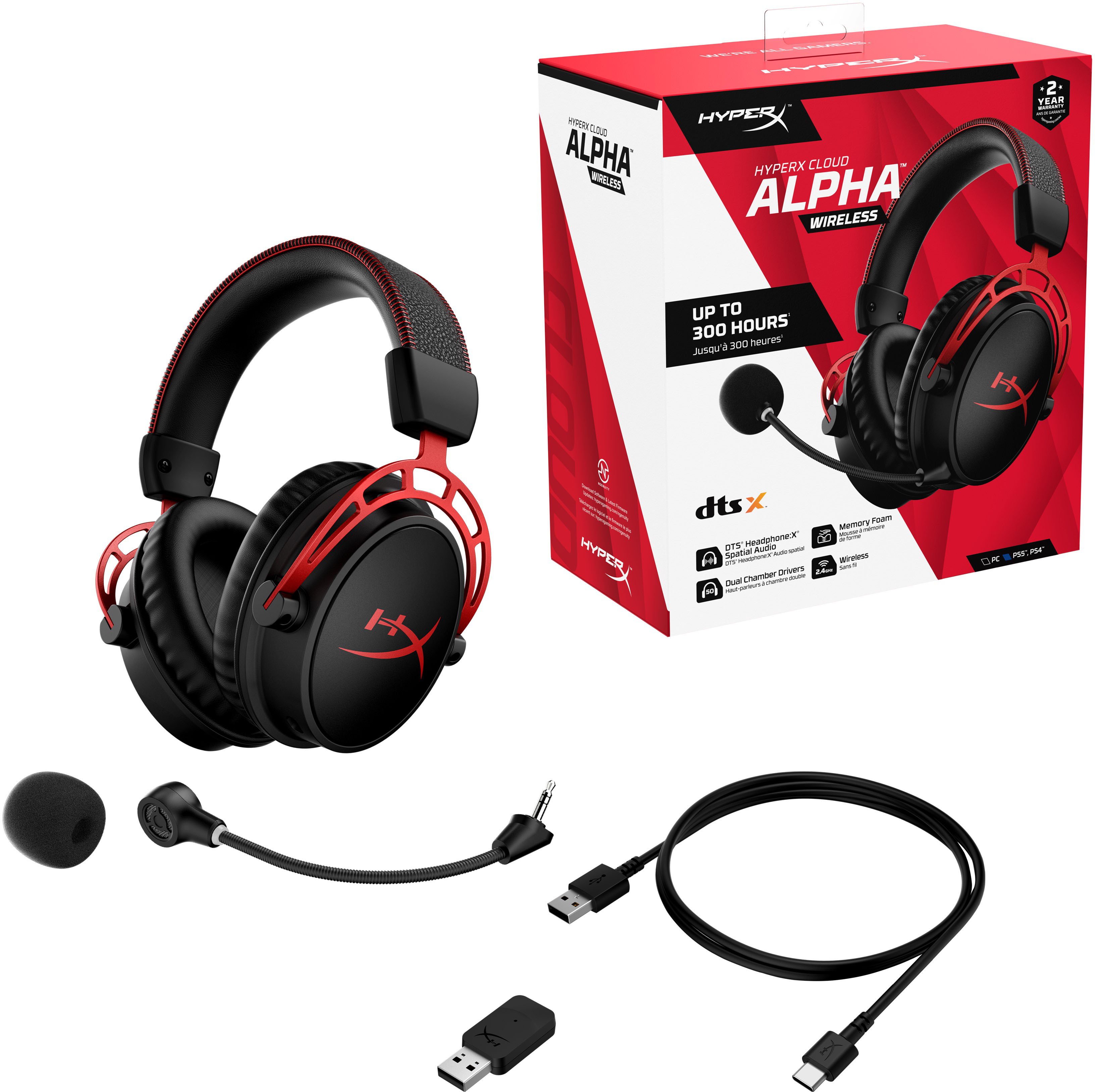 lus analyse Troosteloos HyperX Cloud Alpha Wireless DTS Headphone:X Gaming Headset for PC, PS5, and  PS4 Black 4P5D4AA - Best Buy