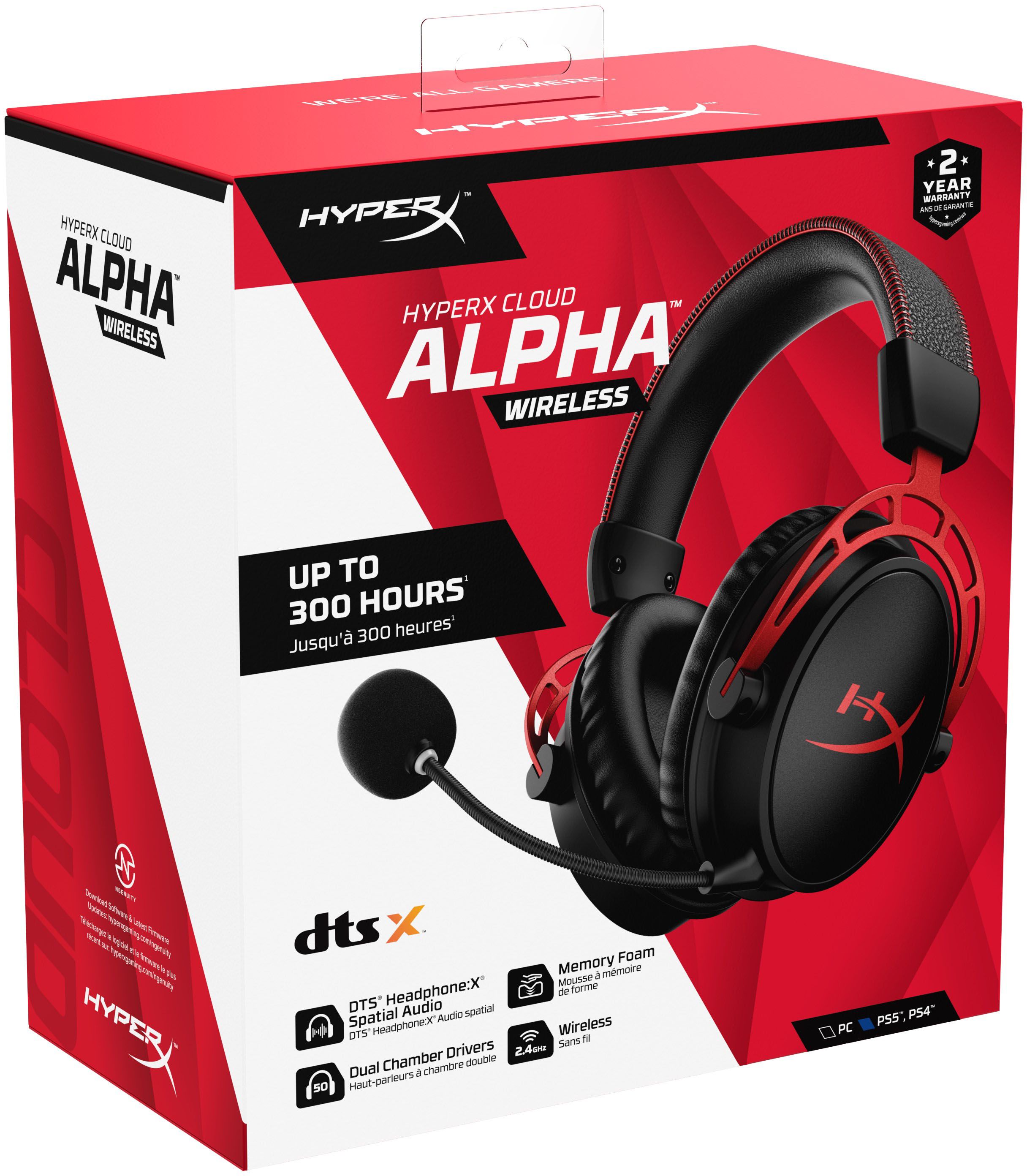 Skulptur lys pære Silicon HyperX Cloud Alpha Wireless DTS Headphone:X Gaming Headset for PC, PS5, and  PS4 Black 4P5D4AA - Best Buy