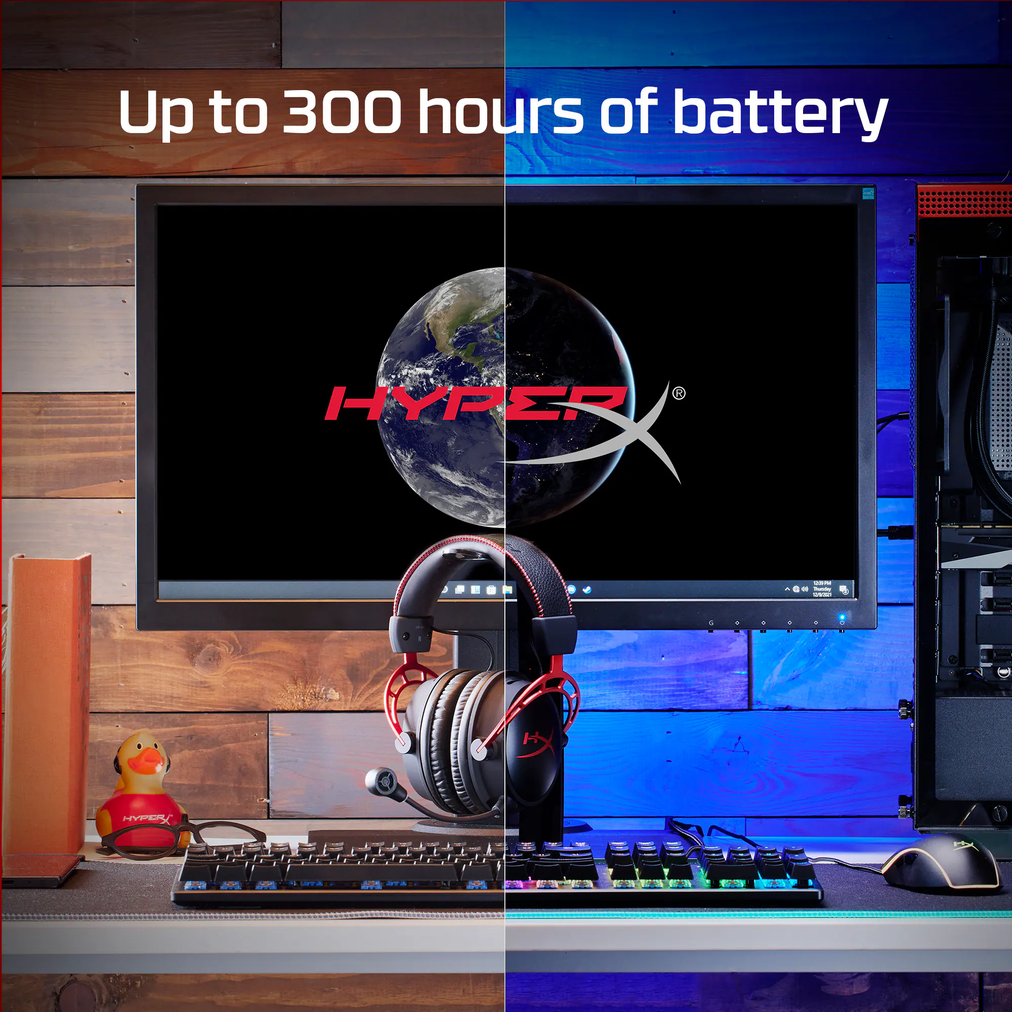 Up to 300 hours of battery life. HyperX.