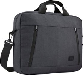 Case Logic - Ashton 14” Laptop Attaché Briefcase with Padded Interior, Zippered Pocket for Accessories, Shoulder Strap & Handles - Front_Zoom
