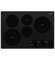 Whirlpool - 30" Built-In Electric Cooktop with 5 Burners and FlexHeat Dual Radiant Element - Black - Front_Zoom