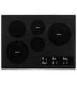 Whirlpool - 30 in. Wide 5 element Built-In Electric Cooktop with FlexHeat Dual Radiant Element - Black Stainless Steel