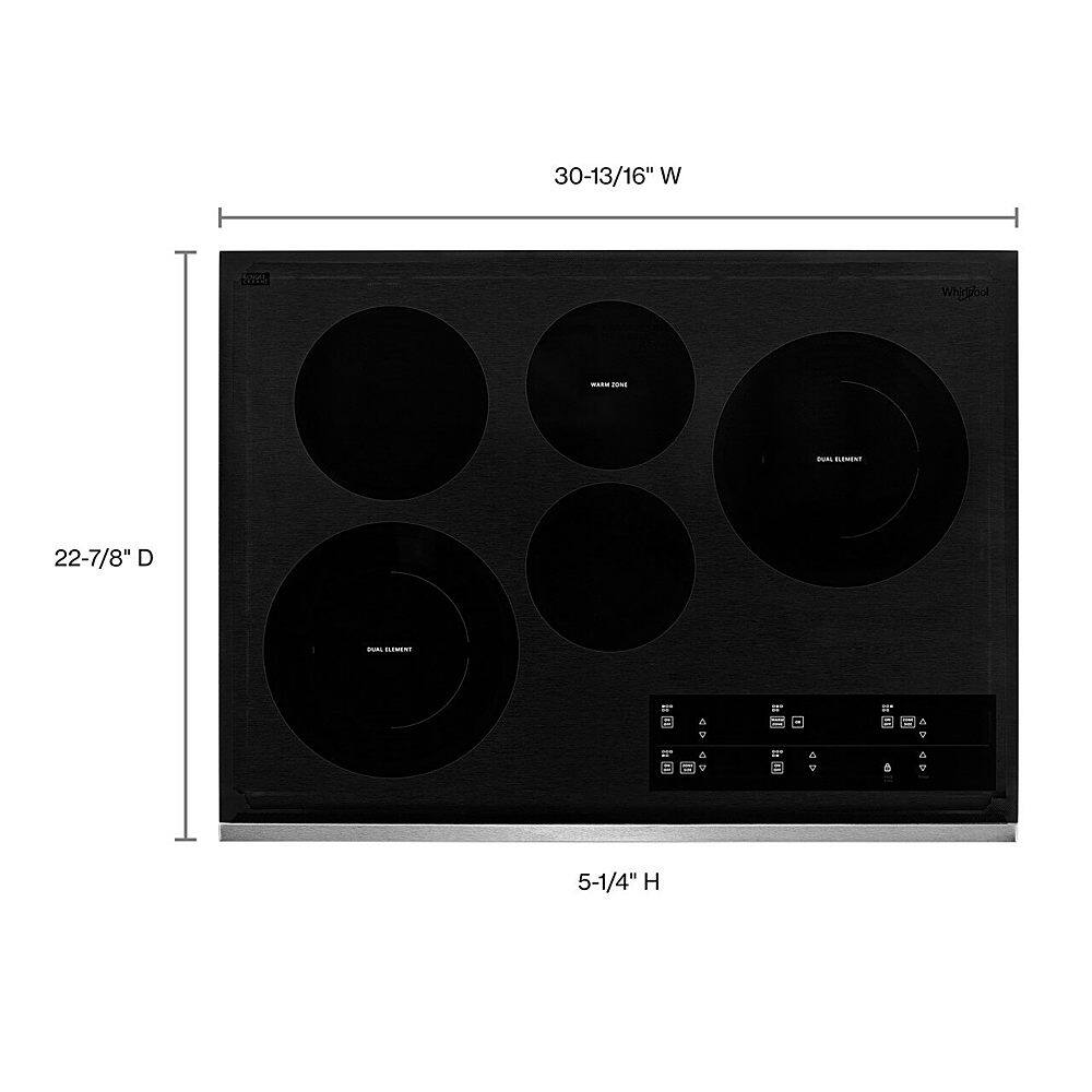 Alt View 11. Whirlpool - 30" Built-In Electric Cooktop with 5 Burners and FlexHeat Dual Radiant Element - Black stainless steel.