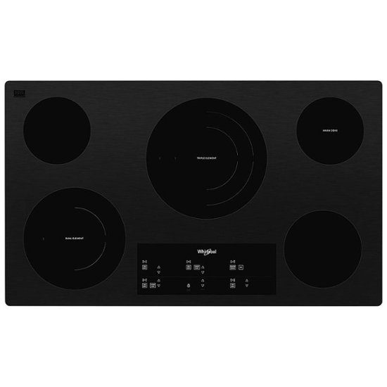 Whirlpool – 36″ Built-In Electric Cooktop with 5 Burners and FlexHeat Triple Radiant Element – Black