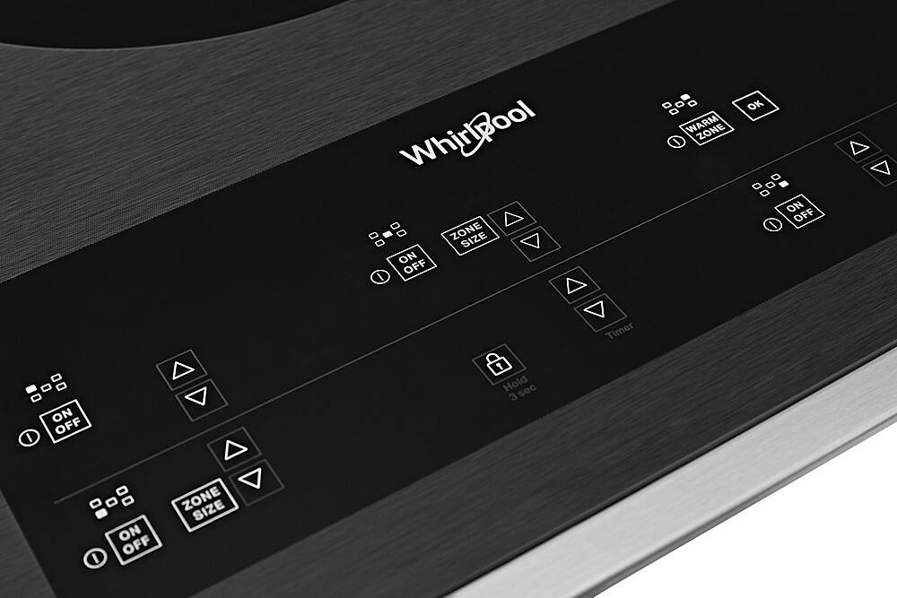 Alt View 13. Whirlpool - 36" Built-In Electric Cooktop with 5 Burners and FlexHeat Triple Radiant Element - Black Stainless Steel.