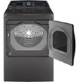 Angle Zoom. GE Profile - 7.4 cu. ft. Smart Electric Dryer with Sanitize Cycle and Sensor Dry - Gray.
