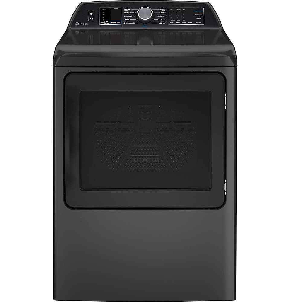 Front. GE Profile - 7.4 cu. ft. Smart Electric Dryer with Sanitize Cycle and Sensor Dry - Gray.