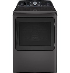 GE Profile - 7.4 cu. ft. Smart Electric Dryer with Sanitize Cycle and Sensor Dry - Diamond gray - Front_Zoom