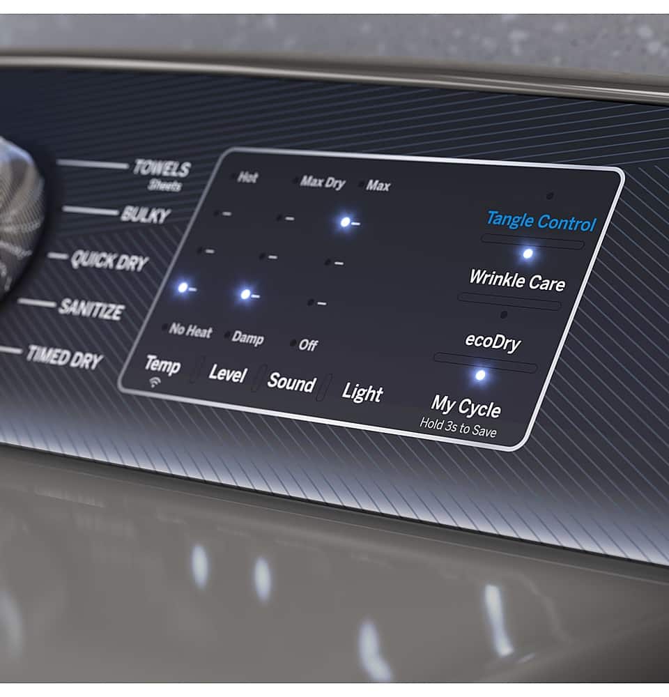 Alt View 12. GE Profile - 7.4 cu. ft. Smart Electric Dryer with Sanitize Cycle and Sensor Dry - Gray.