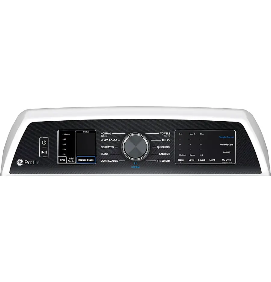 Alt View 2. GE Profile - 7.4 cu. ft. Smart Electric Dryer with Sanitize Cycle and Sensor Dry - White.