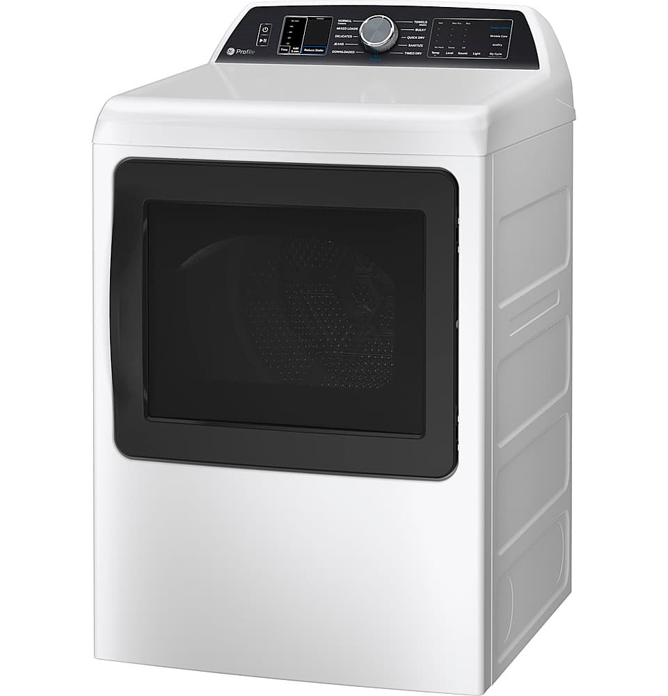 Alt View 1. GE Profile - 7.4 cu. ft. Smart Electric Dryer with Sanitize Cycle and Sensor Dry - White.
