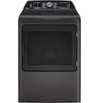 GE Profile - 7.4 Cu. Ft. Smart Gas Dryer with Steam, Sanitize Cycle and Sensor Dry - Diamond Gray