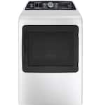 GE Profile - 7.4 Cu. Ft. Smart Gas Dryer with Steam, Sanitize Cycle and Sensor Dry - White